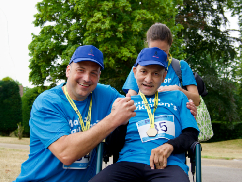 Two people who have just completed Walk for Parkinson's Hatfield